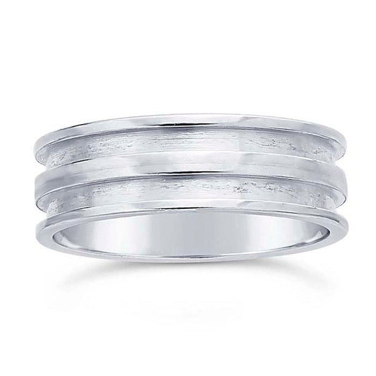 Sterling Silver 6.4mm Double-Channel Ring