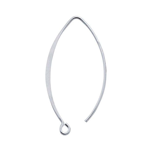 Sterling Silver Flattened Marquise Ear Wire with Open Ring