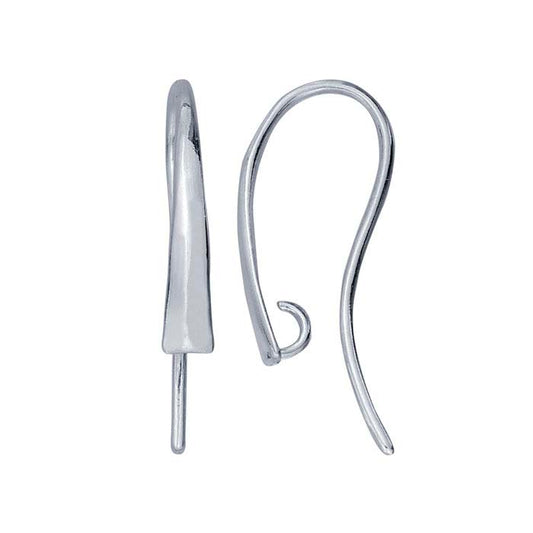 Sterling Silver Elongated Teardrop Ear Wire with Hidden Open Ring