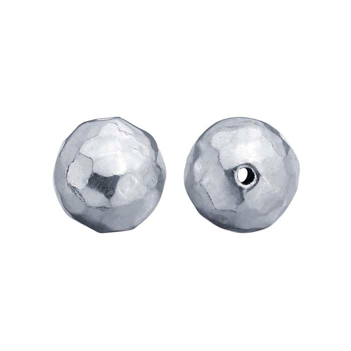 Sterling Silver Round Hammered-Finish Bead