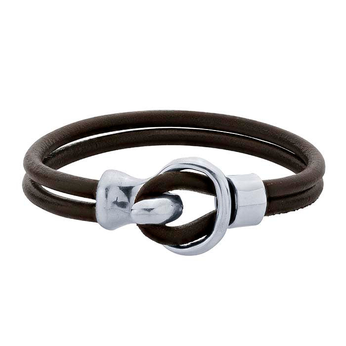 Sterling Silver Hook & Slide Ring Clasp, for 4mm Cord