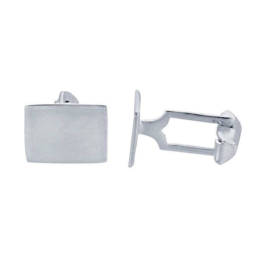 Sterling Silver Handcrafted Rectangle Pad Cuff Links