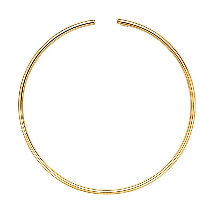 Sterling Silver Yellow Gold-Plated 4mm Flex Tube Neck Ring