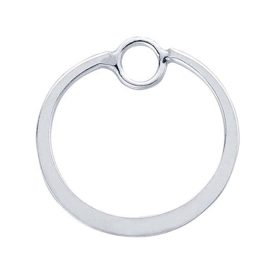 Sterling Silver Flattened Circle Component with Ring