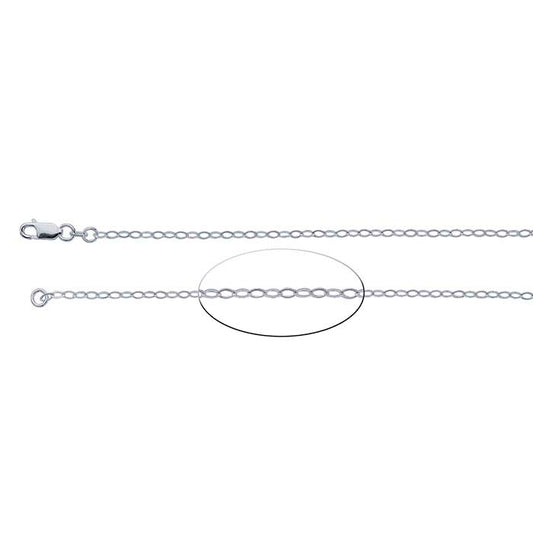 Sterling Silver Flat Oval Cable Chain