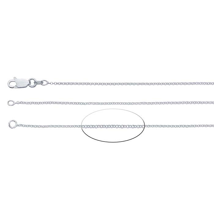 Sterling Silver Round Rolo Chain Necklace Component