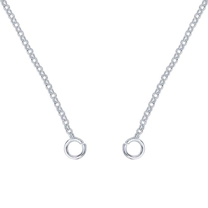 Sterling Silver Round Rolo Chain Necklace Component