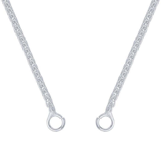 Sterling Silver Square Wheat Chain Necklace Component