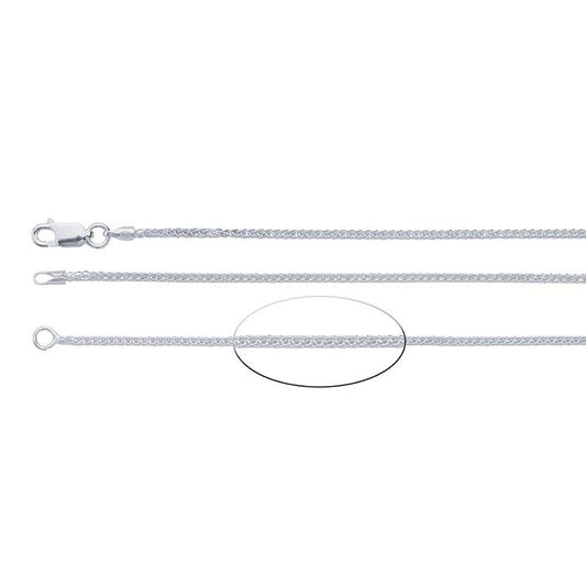 Sterling Silver Square Wheat Chain Necklace Component