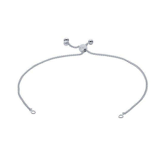 Sterling Silver Wheat Chain Bracelet Component, Adjustable