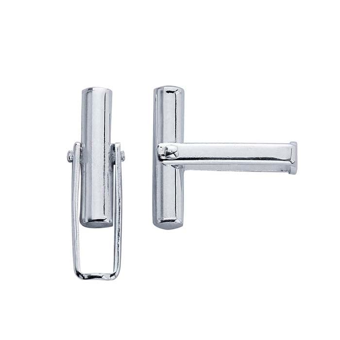 Manschettenknöpfe aus Sterlingsilber mit Scharnier, einteilig