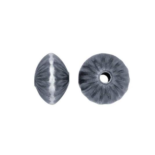 Sterling Silver Oxidized Satin-Finished Corrugated Saucer Bead