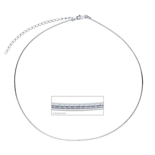 Sterling Silver Round Omega Neck Chain