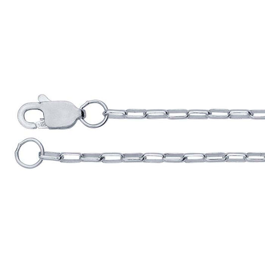 Sterling Silver 1.3mm Elongated Oval Rolo Chain