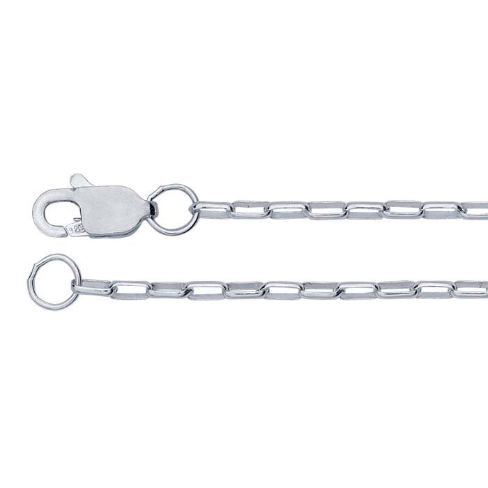 Sterling Silver 1.3mm Elongated Oval Rolo Chain