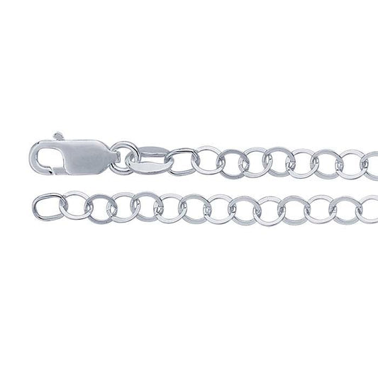 Sterling Silver Flat Round Cable Chain