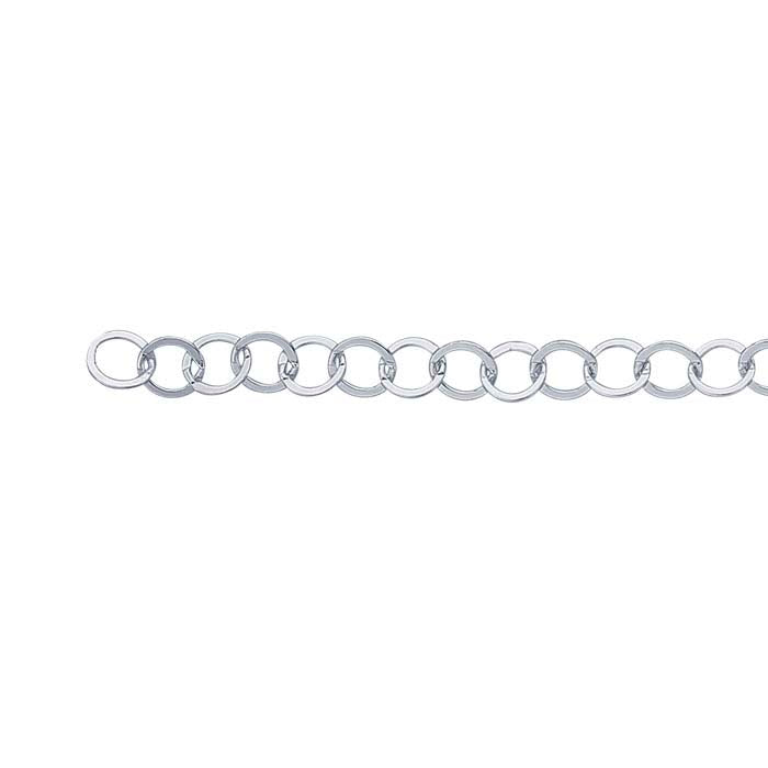 Sterling Silver Flat Round Cable Chain