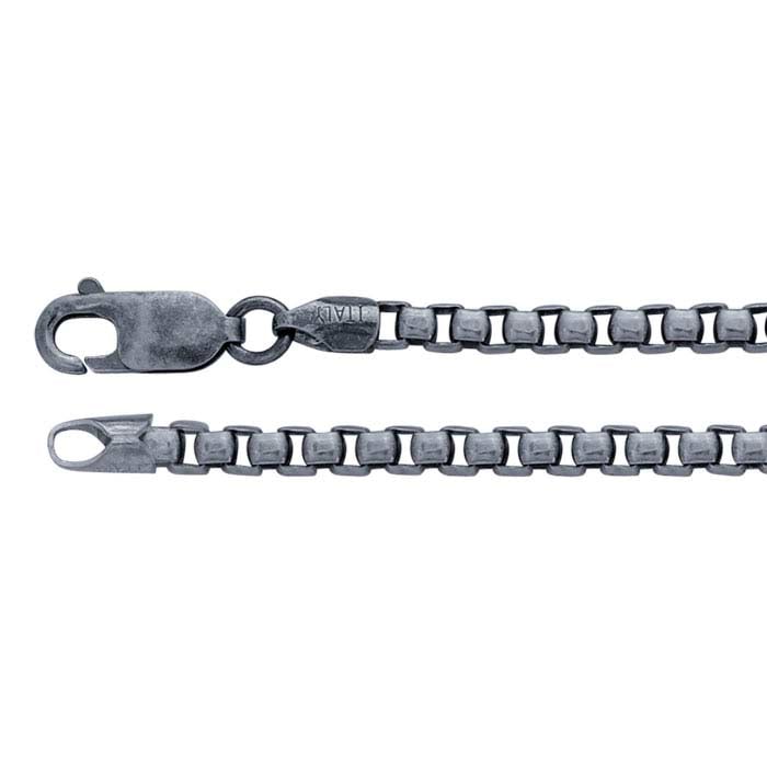 Sterling Silver Oxidized Rounded Box Chain