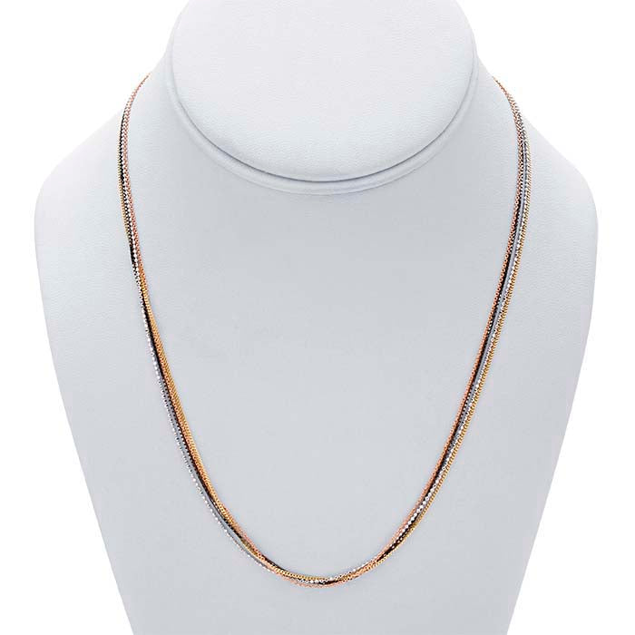 Sterling Silver 4-Strand Multi-Style Chain Necklace