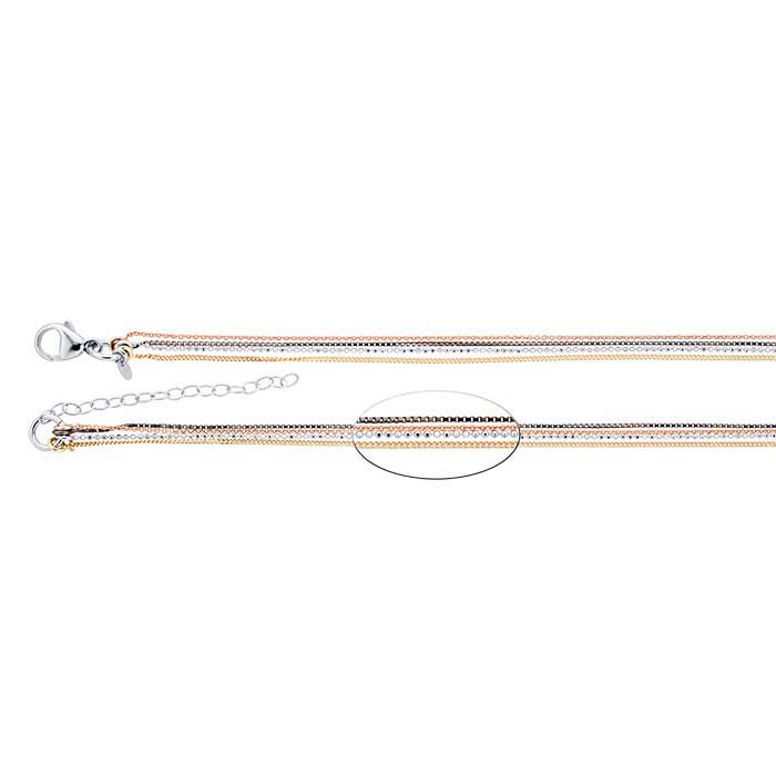 Sterling Silver 4-Strand Multi-Style Chain Necklace