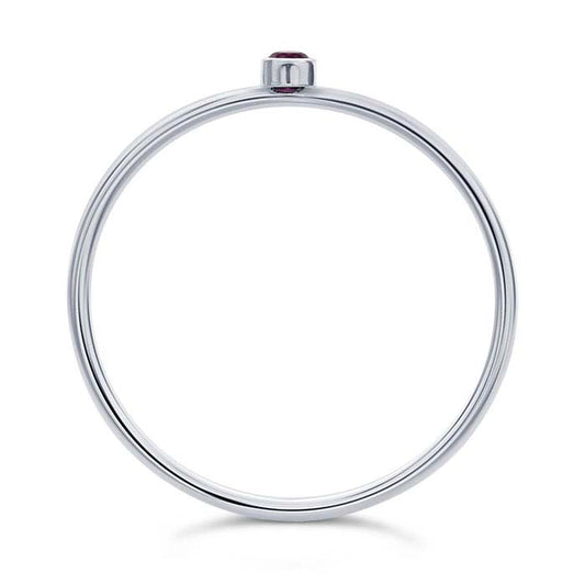 Sterling Silver Purple CZ-Set Ring