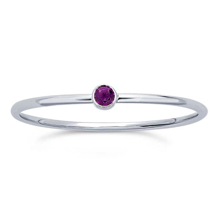 Sterling Silver Purple CZ-Set Ring