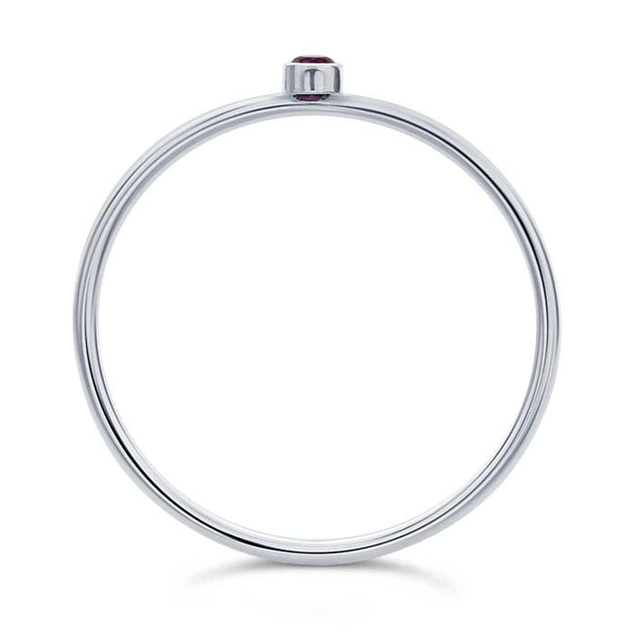 Sterling Silver Purple CZ-Set Ring