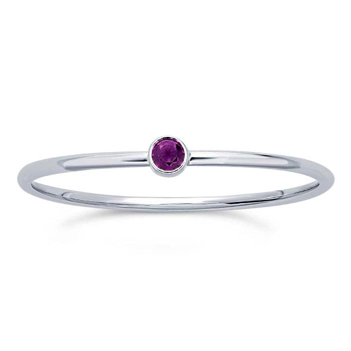 Sterling Silver Purple CZ-Set Ring