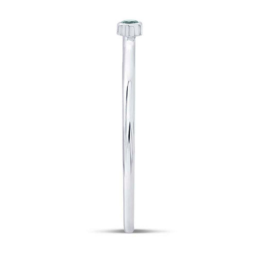 Sterling Silver Green CZ-Set Ring