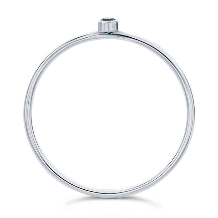 Sterling Silver Green CZ-Set Ring