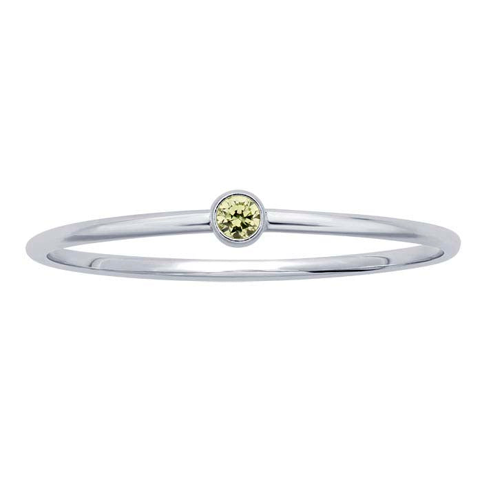 Sterling Silver Lime-Green CZ-Set Ring