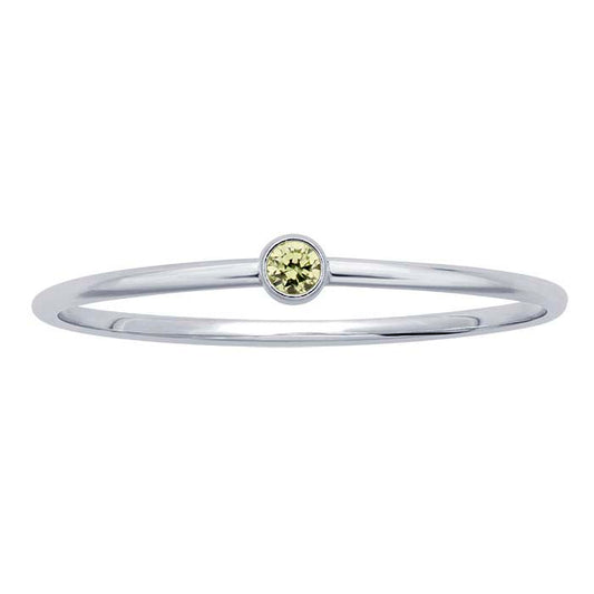 Sterling Silver Lime-Green CZ-Set Ring