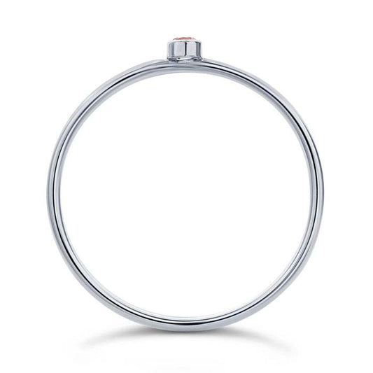 Sterling Silver Pink CZ-Set Ring