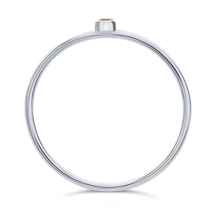 Sterling Silver Champagne CZ-Set Ring