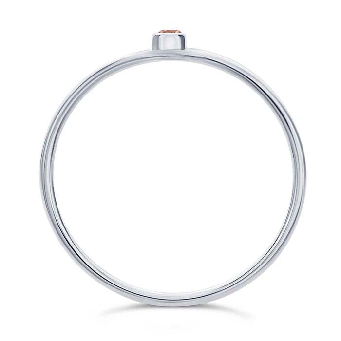 Sterling Silver Champagne CZ-Set Ring