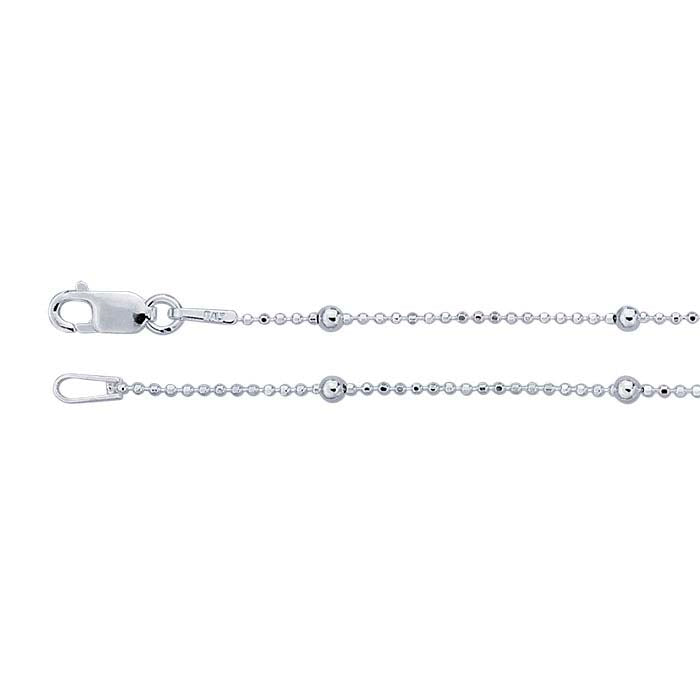 Sterling Silver Diamond-Cut Bead Chain with Round Beads