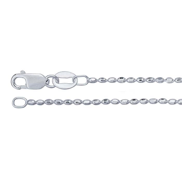 Sterling Silver 1.2mm Diamond-Cut Oval Bead Chain