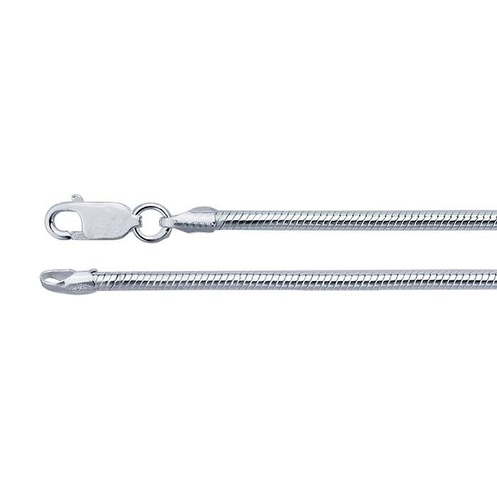 Catena a serpente tonda con giuntura da 1,95 mm in argento sterling