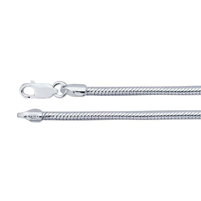 Catena a serpente tonda con giuntura da 2,25 mm in argento sterling
