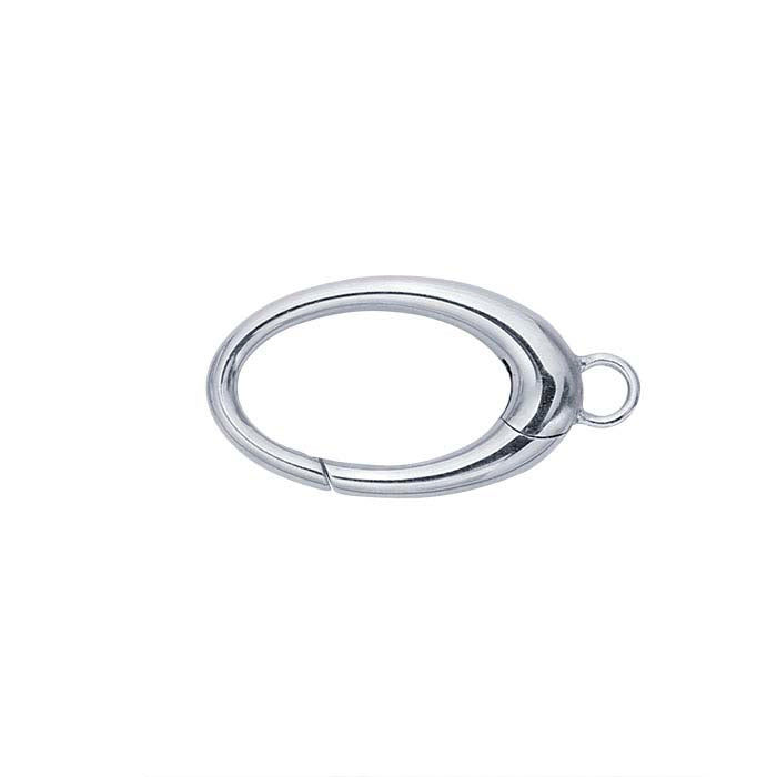 Sterling Silver Oval Push Clasp