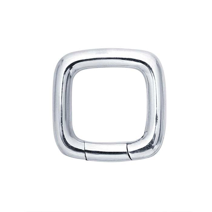 Chiusura a scatto quadrata in argento sterling 17,5 x 17,5 mm