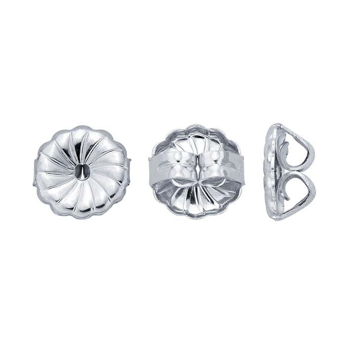 Sterling Silver Rhodium-Plated 7mm Friction Ear Nut