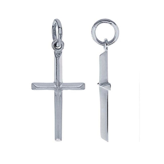 Sterling Silver Ridged Cross Pendant