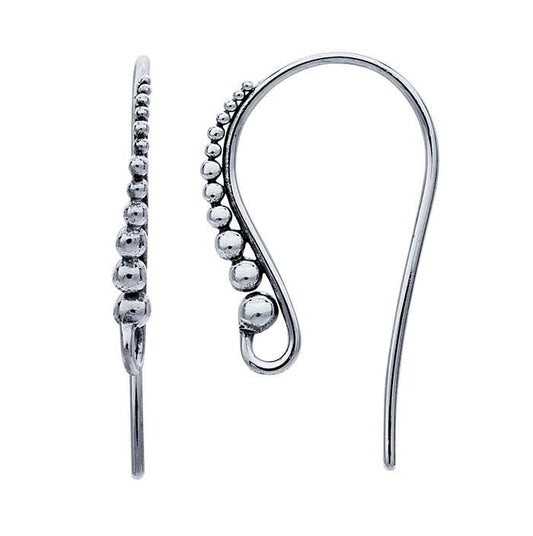 Sterling Silver Granulated Ear Wire with Open Loop