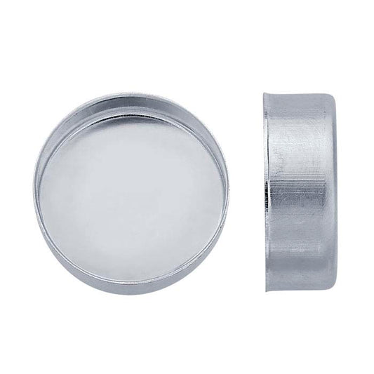 Sterling Silver 10 mm Rund Högväggad Fassettinställning