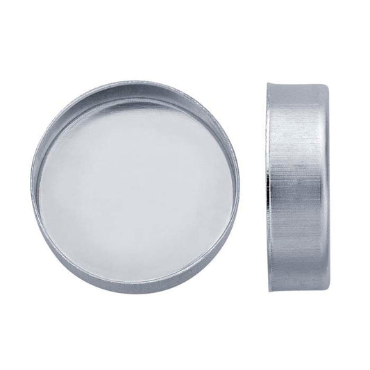 Sterling Silver 12 mm Rund Högväggad Fassettinställning