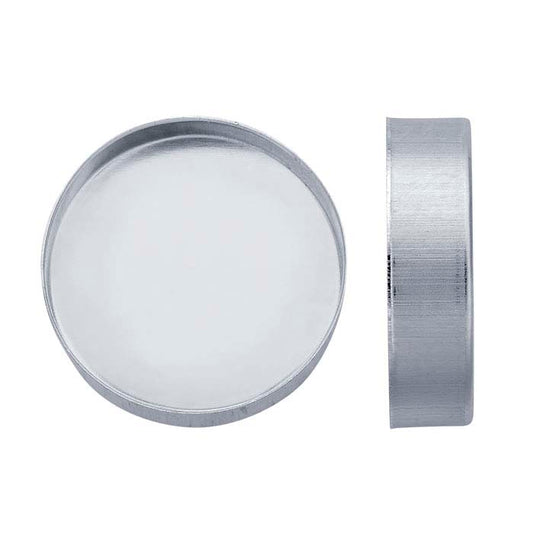 Sterling Silver 15mm Rund Högväggad Fassettinställning