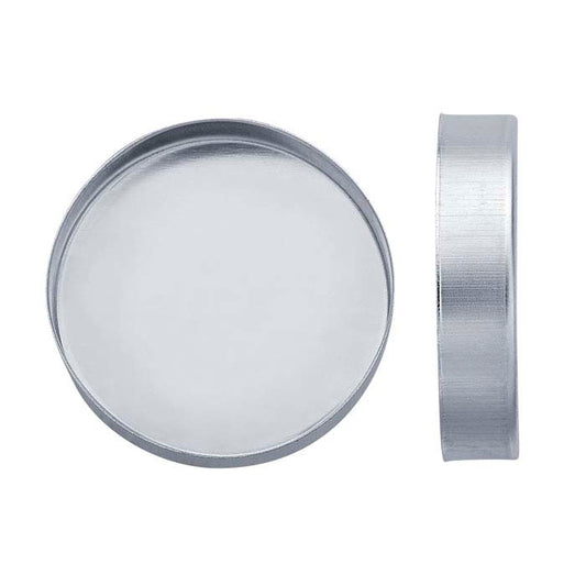 Sterling Silver 18 mm Rund Högväggad Fassettinställning