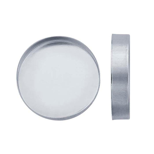 Sterling Silver 20mm Rund Högväggad Fassettinställning