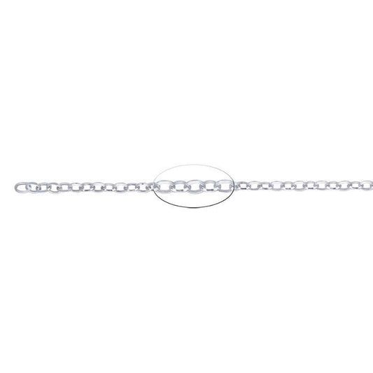 Sterling Silver 2.6mm Triangle Rolo Chain, By the Foot